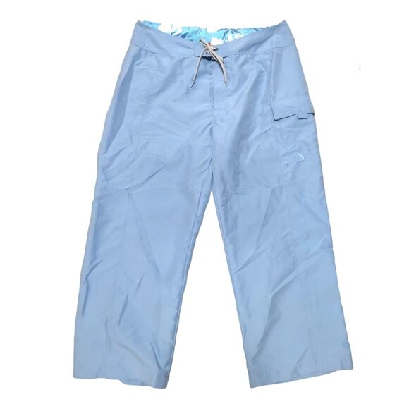 The North Face Pants Pale Blue Utility Cropped Hook & Loop Closure Outdoor Sz 12 - Picture 1 of 6